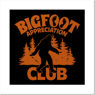 Bigfoot Retro Vintage Appreciation Club Funny Sasquatch Meme Posters and Art